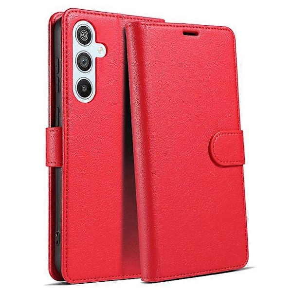 Kompatibelt Skal för Samsung Galaxy A16 5G / 4G Magnetiskt RFID Läder Plånboksfodral Red