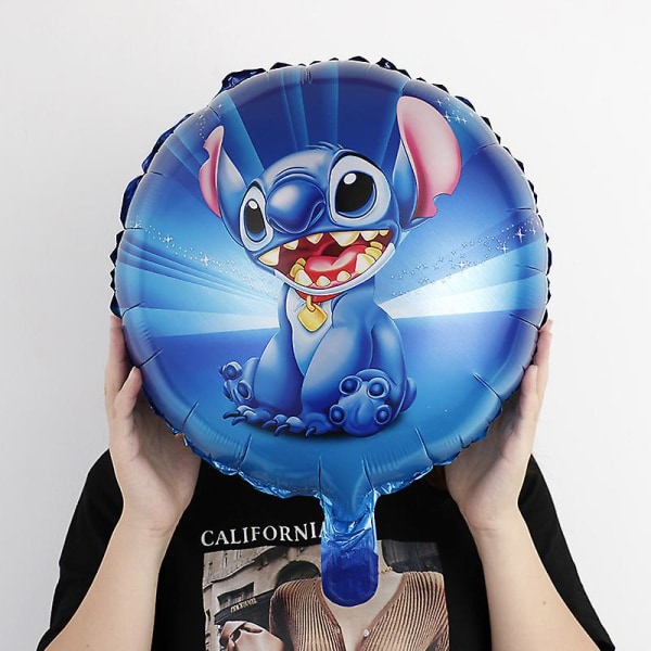 Lilo & Stitch Tema Födelsedagsfest Dekoration Barnleksak Present Latex Aluminiumfolieballong Engångsservis Evenemangstillbehör Spiral Ornament-6pcs