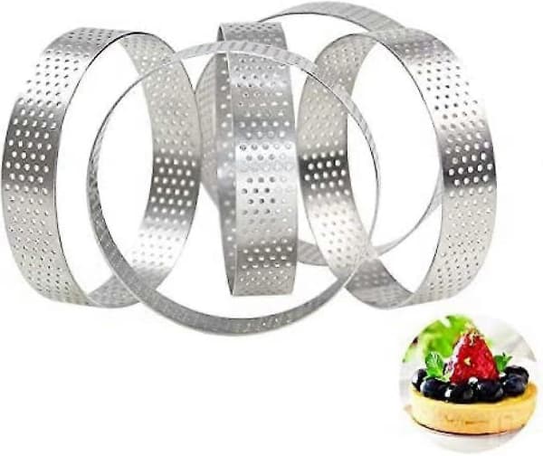 Kageringsform i rustfrit stål - 10 stk. runde 8 cm bageværktøjer til madlavning af kager, mousse desserter