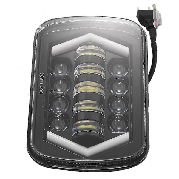 7x6 Tommer Halo LED Frontlykter, 5x7 Tommer Firkantet LED Frontlykt Med-pil Engeløyne DRL Blinklys (haoyi)