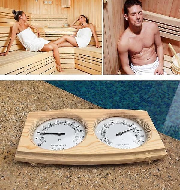 Saunatermometer, Træ, 26 x 14 cm, Brun