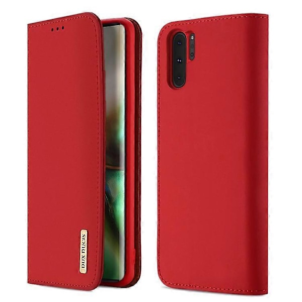 DUX DUCIS Wish Series Kompatibel med Samsung Galaxy Note 10 / Note 10 5G Plånboksfodral Äkta Läder Red
