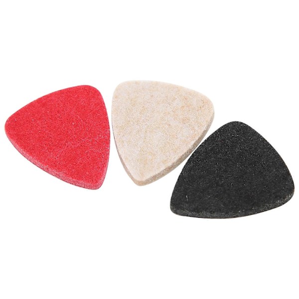 3 stk. Ukulele Plektre Filt Universal Guitar Performance Dele Musikinstrument Tilbehør Blandet Farve