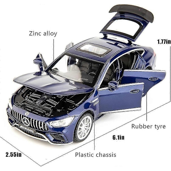 Metalliseos Automalli, 1/32 Painevalettu Auto Benz Amg Gt63 Automalli Vedettävä Äänellä ja Valolla Leluauto Pojille Tytöille Aikuisille Lahjaksi