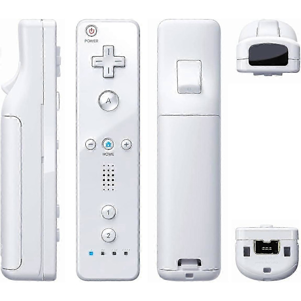 Ersättnings Wii-handkontroll 2-pack, Wii Remote Controller, med silikonskal och handledsrem, Fjärrkontroll för Wii/Wii U, Vit-Bra