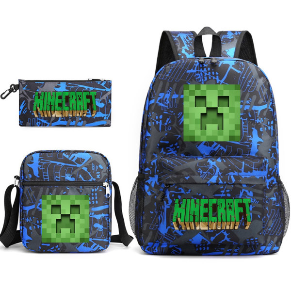 MINECRAFT ryggsekk skoleveske for barn Gutter Jenter Game Printed Student Bookbag Skolerekvisita Black