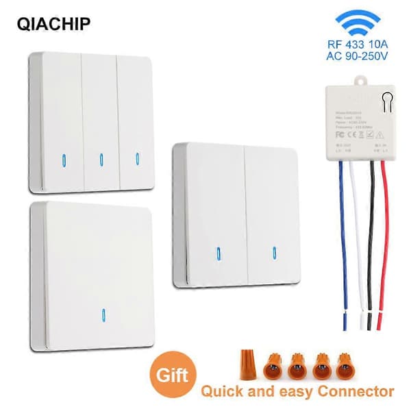 Universell Trådlös Smart Switch Ljus RF 433Mhz Väggpanel Switch Fjärrkontroll