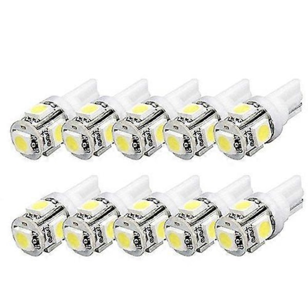 10 kpl W5W 2825 T10 Wedge 5-SMD 5050 Xenon valkoiset LED-polttimot auton valoihin