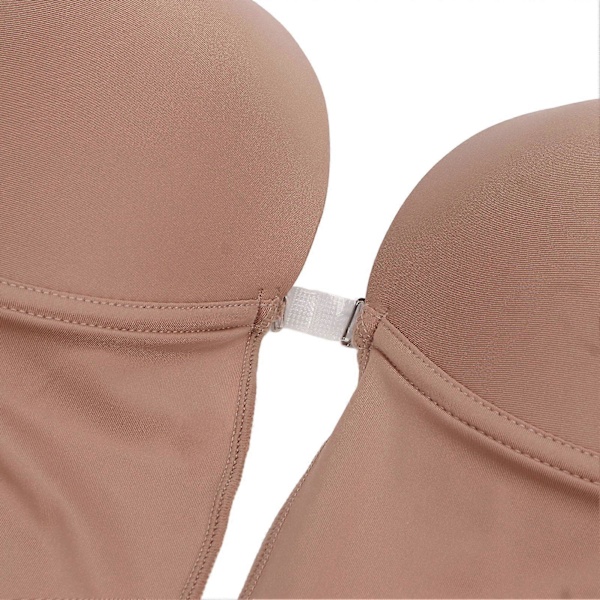 One Piece Undertøj Rygløs Strækbar Åndbar Push Up Dame Bodysuit med Gennemsigtige Stropper til Kjole med Lav Ryg Mørkebrun