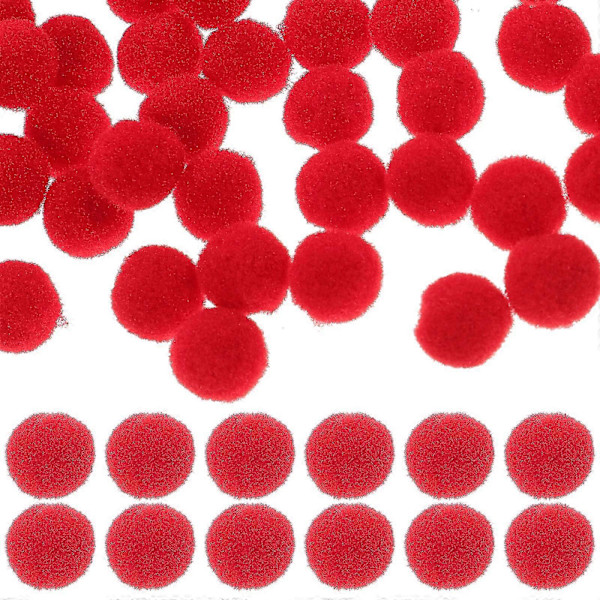 600 st Multifunktionella Pomponbollar DIY Hantverk Pom Poms DIY Konst Röda Pomponbollar