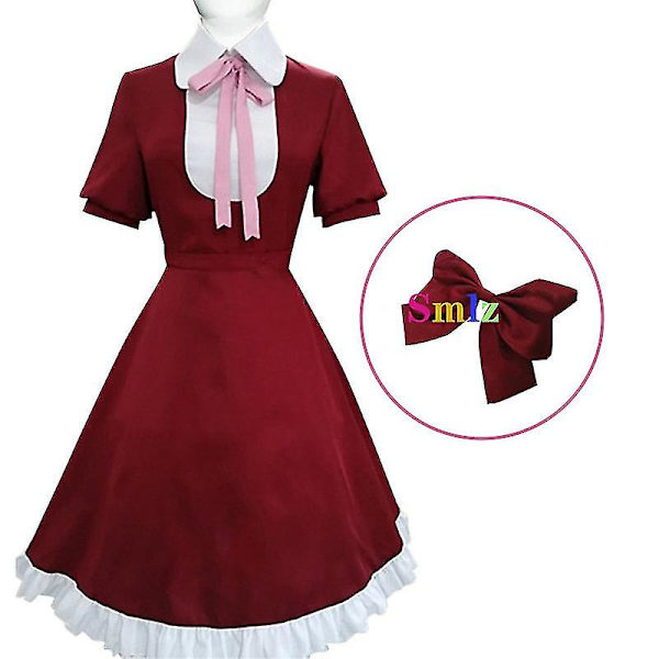 Alice Cosplay Anime Bungo Herrelösa hundar Kostym Röd Klänning Peruk Kvinnor Flickor Jul Röd Set set and wig L