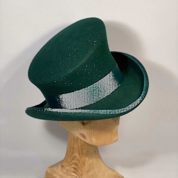 Asymmetrisk Hög Hatt Ullhatt Dam Herr Unisex Hatt Steam Punk Hatt Hög Hatt Modeband Dekorativ Hatt Hatt Med Öronlapp-ZZY