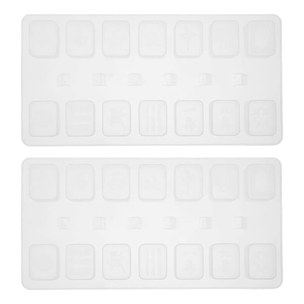 DIY Form Silikon Kristall Underhållningsform Mahjongform Hantverkstillverkning 2 st