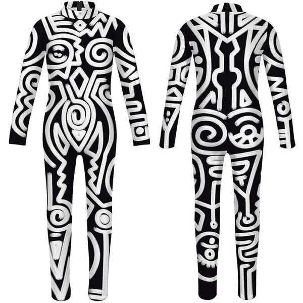 Barn Halloween rolig kostym pojke flicka 3d print bodysuit Cool barn cosplay jumpsuits style 4 S