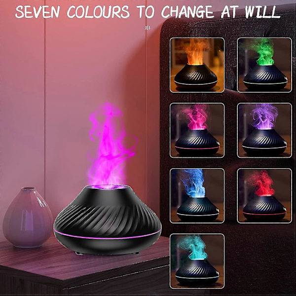 Diffuser för eteriska oljor, 130 ml USB bärbar ultraljudsluftfuktare för aromaterapi (svart)