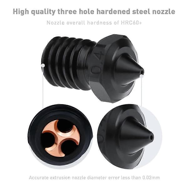 Clone-CHT Härdat Stål Munstycke för E3DV6 Hot End 3D-utskrift 0.4 0.6 0.8mm