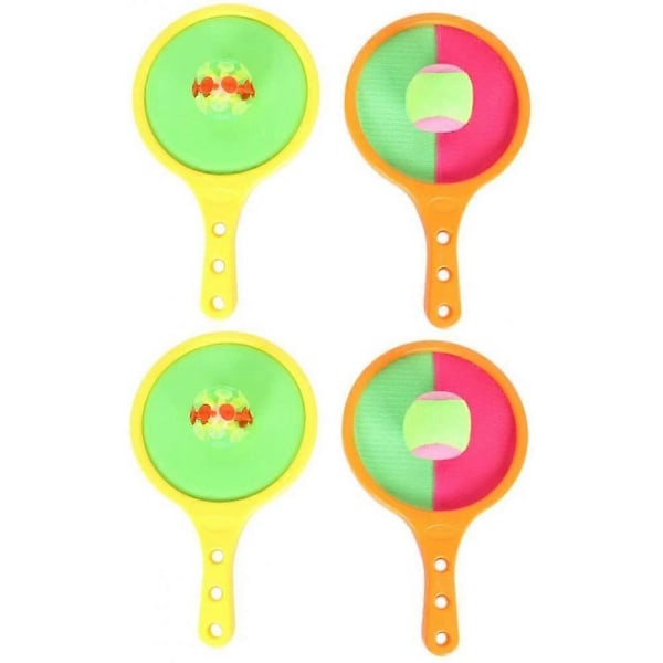 2 Sett Paddle Toss og Catch Ball Sett Disc Paddles og Toss Ball Sports Interaktivt Spill for Voksne Barn Tilfeldig Farge MKK