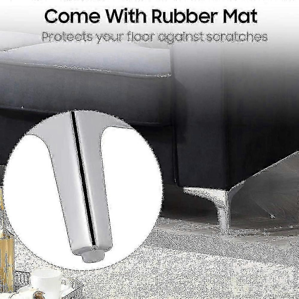 Sæt af metal sofaben, møbelben i moderne stil, sort