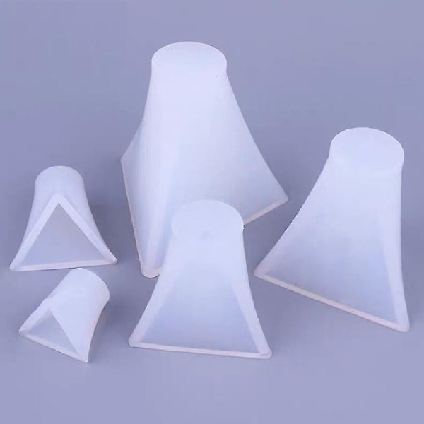 5x Pyramideformer for resin til DIY håndverk laging silikon klar støpeformer-fg