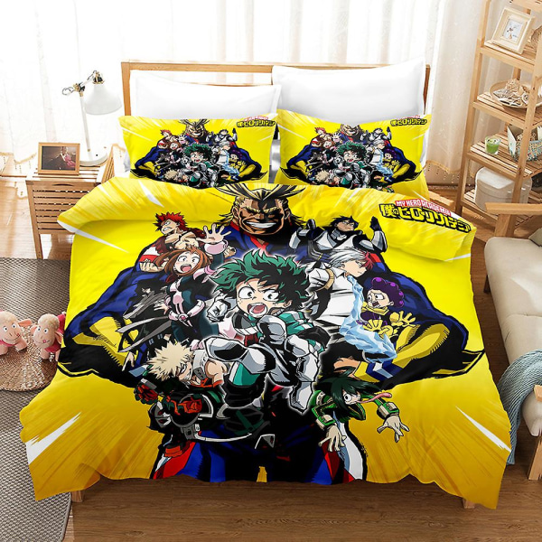 Anime My Hero Academia 3D printed vuodevaatteet set Cover Cover Tyynyliina Lasten Lahjaväri 6 200x230cm