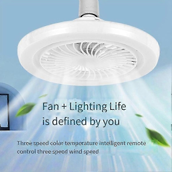 Trefärgad LED Rums Soffbord Takfläkt Lampa Fjärrkontroll Smart Kök Sovrum Fläktlampa