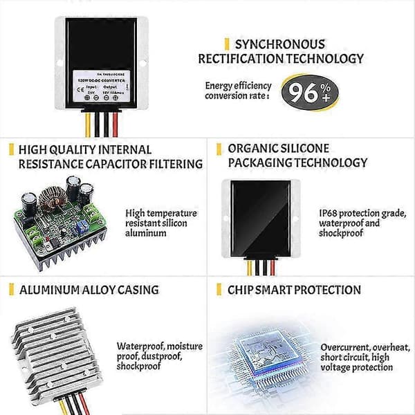 48V til DC 12V 20A 240W DC/DC Konverter Regulator Reduser Konverter DC-DC Modul