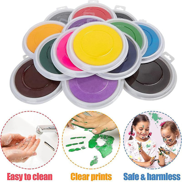 Stora runda hantverksbläckdynor Giftfria Baby Care Fingerpint Bläckdynor Stämplar Tvättbara Nyfödda Pet Footprint Imprint Kit Souvenirer Coffee