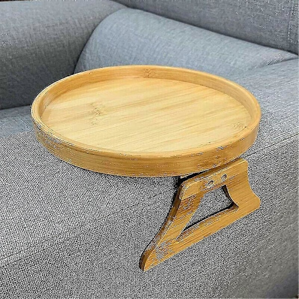 Sofa Armlæns Clip Type Rund Bambus Bakke Gave