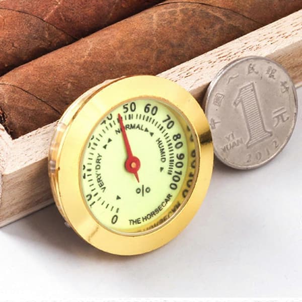 Cigar Hygrometer Cigar Luftfugter Præcision Rund Punkt Hygrometer til Cigar