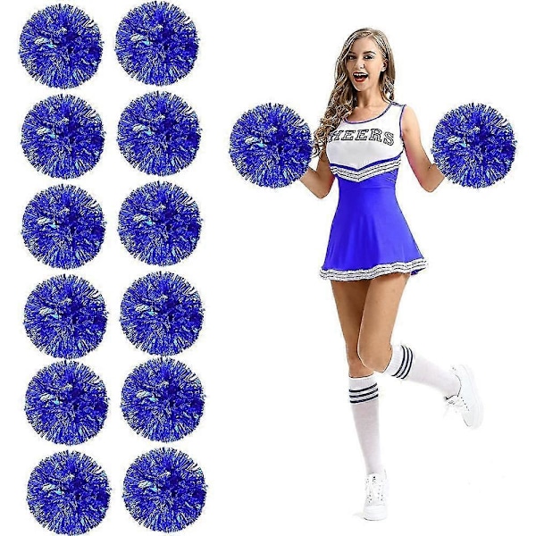 12 kpl Cheerleading Pom Pomit Sormiaukoilla Metallinhohtofolio Cheer Pom Pomit qyF TWO YBF