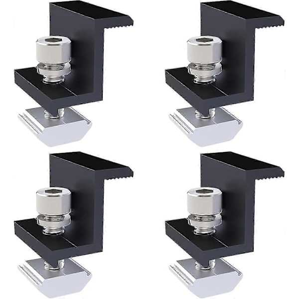 4 stk. solpanel endeklemmer - 30 mm endeterminaler - Sort - Til solcelleanlæg