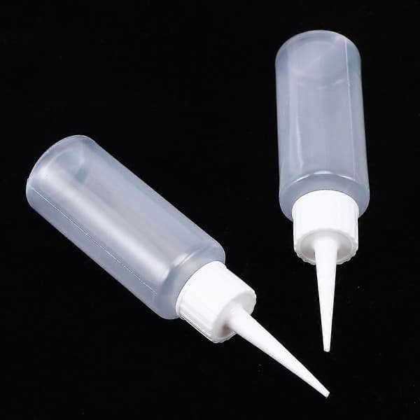 4 stk. 50 ml plastklemflasker dispenser for flytende limkonstruksjon (hvit)