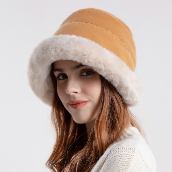 Naisten hattu sametilla kuulosuojaimilla Kylmäpitävä talvipitävä hatut naisten tytöille Brick Red