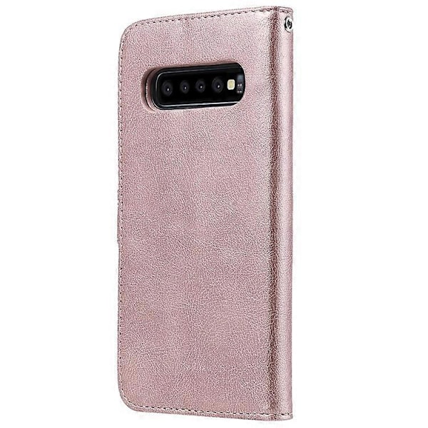 Magnetisk Aftagelig 2-i-1 PU Læder Skal Kompatibel Med Samsung Galaxy S10 Plus Pink
