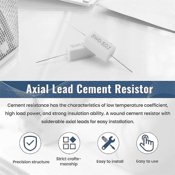 10 stk. Aksial Bly Keramisk Cement Modstand 0,5 Ohm 5W