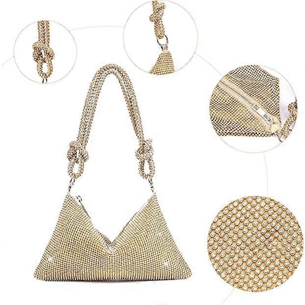 Naisten crossbody-laukku kultainen clutch-laukku iltalaukku kimaltava strassikukkaro timanttikoristeltu clutch-laukku juhliin morsiamen iltalaukku
