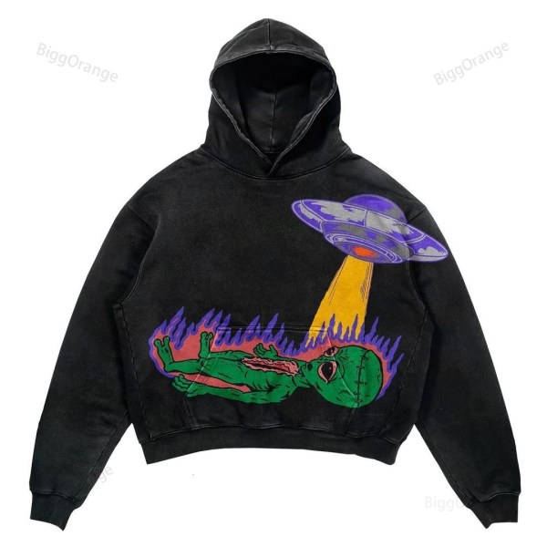 punkdesign print luvtröja harajuku streetwear y2 mode oversized hoodie hip hop gotisk långärmad style 15 M