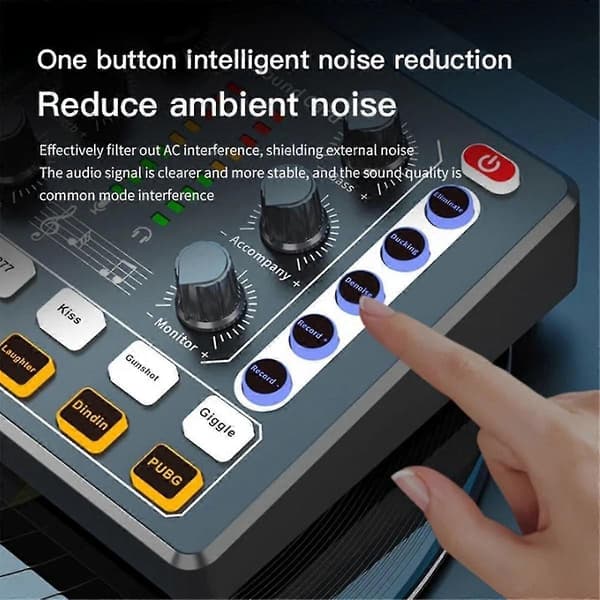M8 Lydkort Live Broadcast Audio Interface Podcasting Enhed Caster med Premium Mic Forforstærker