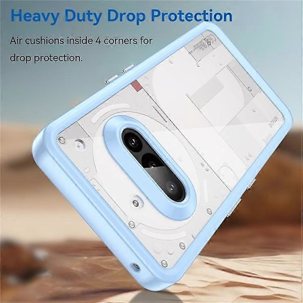 Kompatibelt Skal för Nothing Phone (3a) TPU + Akryl Skyddande Transparent Mobilskal Blue