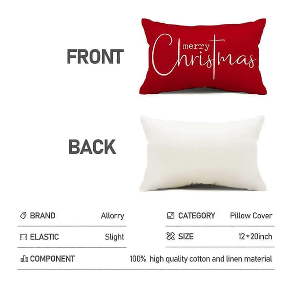 Set med 2 Julkuddfodral God Jul Röd 30x50 cm