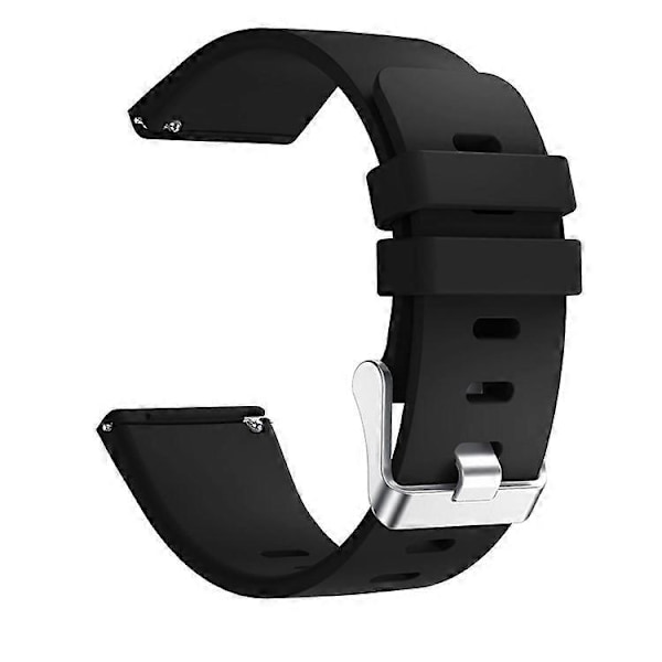 Silikoninen älykellon ranneke [Suuri koko] Yhteensopiva Fitbit Versa Lite/Versa/Versa 2 -kellojen kanssa Black