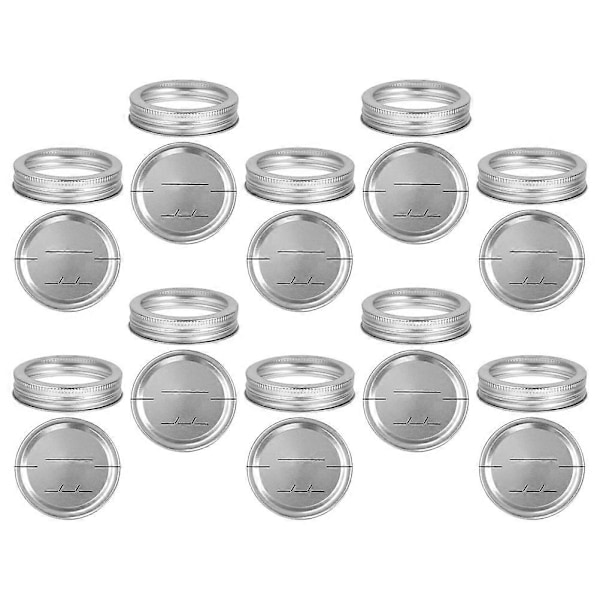 Konserveringslock för vanlig öppning, plåt, tätningslock, metallburklock, läckagesäkra för matförvaring, silver, 8,6X8,6X1,5CM, 10 set