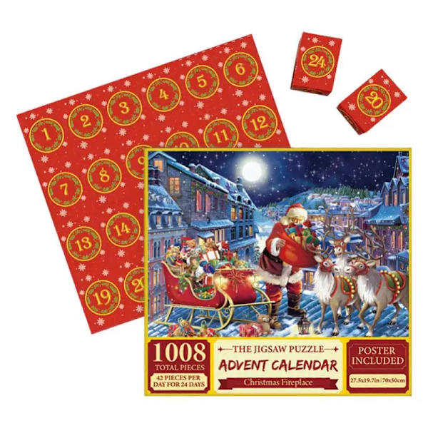 Joulun adventtikalenterin palapeli 1080 kpl joulupalapeli Adventtikalenterin lähtölaskenta Kalenteri palapelit 24 päivän yllätyslahja style 3