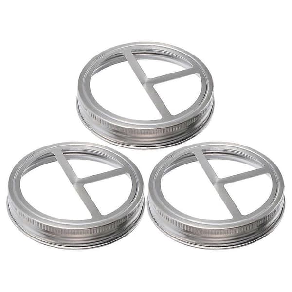 3 st Mason Jar Tandborsthållare Lock Rostfritt Stål Bred Mun Burk Lock