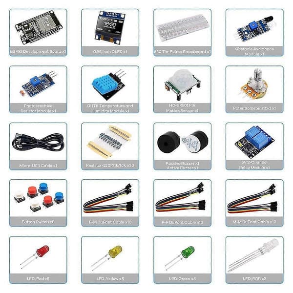 Kit ESP32 ESP-32S WIFI I OT -kehityskortti, yhteensopiva Project Learning Kit Basic Kitin kanssa Tu:n kanssa