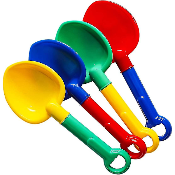 10'' hiekka-lapiot, moniväriset hiekkakauhat muovilapiot, ranta-lapiot pojille ja tytöille - 4 pakkaus