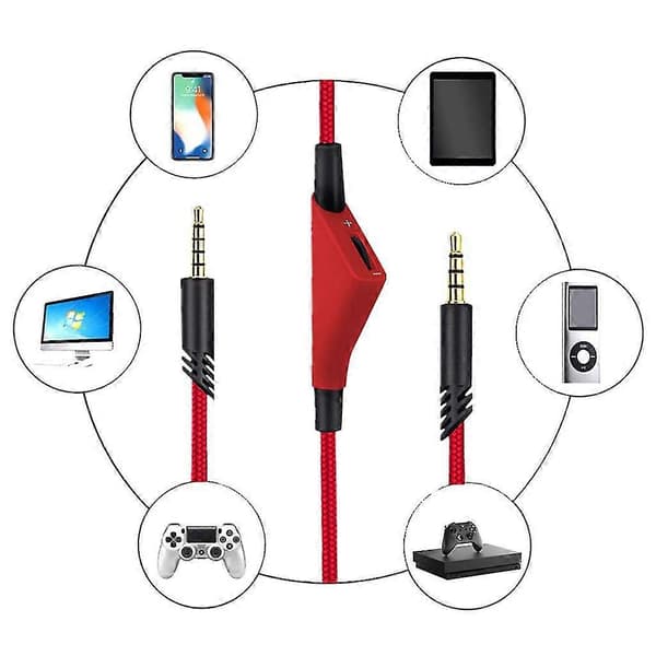 Øretelefonkabel med volumkontrollfunksjon for Astro A10 A40 A30 headset