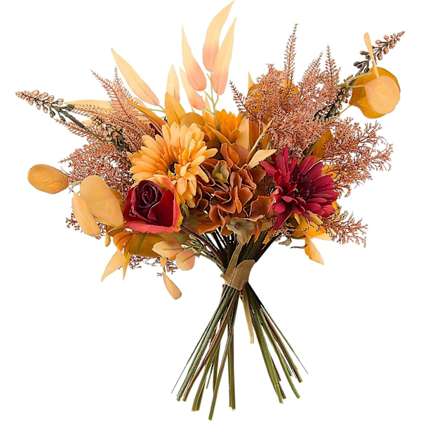 2-pack Konstgjord Höstblomsterbukett Höst Bröllopsbukett För Bröllop Brud DIY Bukett Heminredning Centerpieces
