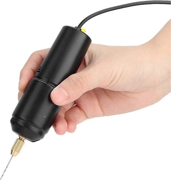 Mini Bærbar Elektrisk Drill, Med Bor Usb Drill Graver Smykkeverktøy(0.8-1.2mm)
