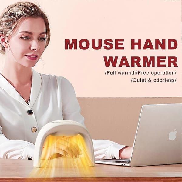 Musemåtte med håndvarmer, foldbar elektrisk varmehåndvarmer til skrivebord, gaming skrivebordsvarmer